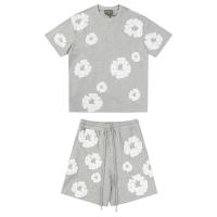 Conjunto de chándal de verano Denim Tears, camiseta y pantalón corto de hip hop unisex - details 14