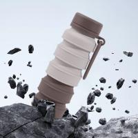 Botella de agua de silicona plegable a prueba de fugas, tazas de agua plegables reutilizables portátiles, taza de café retráctil con mosquetón inoxidable - details 4