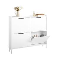 Zapatero Ultra Estrecho de 19 cm con 2 Solapas Organizador de Perfil Delgado para Zapatos de Entrada Blanco 50 x 19 x 91 cm FSR151-W ES - details 8