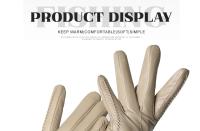 Guantes de piel de oveja para mujer, manoplas cortas de terciopelo fino para pantalla táctil, de cuero, de buena calidad, para invierno, 2226 - details 138