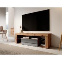 Mueble TV Moderno/Mesa TV/Mueble para Salón / 140 cm (sin LED, Nogal/Negro Brillante) - details 12