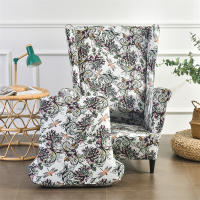Funda para silla con respaldo alto y estampado elástico, funda para sillón con ala de un solo asiento, forma de 2 piezas - details 30