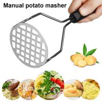 Exprimidor de cocina para hacer patatas, machacador de patatas de acero inoxidable, triturador de verduras, mango negro - details 6