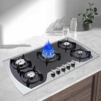 Quemador de Gas integrado, 5 quemadores, GLP/NG, Encendido automático por pulso, cristal de propano de cerámica para estufa de Gas Natural, vidrio templado superior - details 0