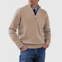 Suéteres de punto de gran tamaño para hombre, suéteres de lana con cremallera, suéteres cálidos de fondo, Otoño e Invierno - details 10