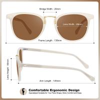 Gafas de Sol Polarizadas de Acrílico para Mujeres Protección UV, Estilo Retro Tendencia - details 2