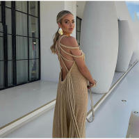 Vestidos largos sin mangas para mujer, con espalda descubierta ropa holgada, elegante, para playa, vacaciones, fiesta, verano - details 1