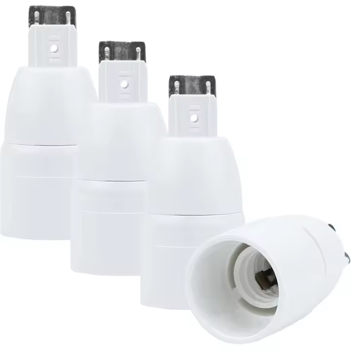 Adaptador 4x G9 a E14 en BLANCO - Juego de 4 convertidores de formato de portalámparas para bombillas incandescentes, LED, halógenas y de bajo consumo - 1