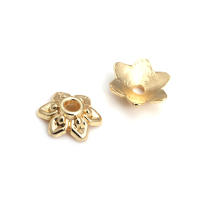 50 Uds. De cuentas redondas de latón de Color dorado de 18K, tapas de hojas de árbol y flores, suministros para hacer cuentas de joyería, accesorios Diy - details 48