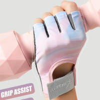 Guantes de ciclismo antideslizantes para mujer, manoplas finas y transpirables de medio dedo para gimnasio, levantamiento de pesas, Yoga, culturismo y entrenamiento, 1 par - details 5