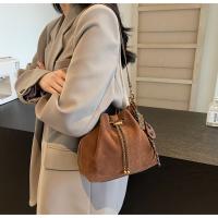 Bolso bandolera vintage para mujer - Bolso tipo cubo con correa ajustable, cierre con cordón, marrón café/negro - Bolso de mano para el día a día, formal, eventos especiales - Bolso duradero para mujer, bolso cruzado, accesorio para eventos nocturnos - details 9
