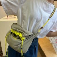 Bolso de hombro ligero de moda, bolso cruzado con letras para ir al trabajo, bolso con cordón de Color en contraste de nailon para niñas - details 13