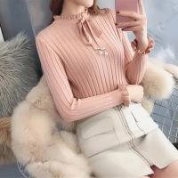Suéteres Dulces con Volantes para Mujer 2025 Moda Coreana Jerséis de Punto Ajustados con Cordones - details 2