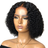 Pelucas de cabello humano con frente de encaje negro, peluca rizada profunda prearrancada para mujeres, fiesta de Cosplay, viaje - details 5