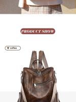 Mochila Vertical de Pu para mujer, bolso cruzado de viaje de gran capacidad, tendencia informal - details 22