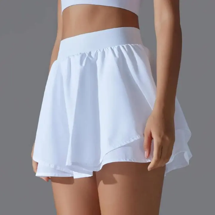 Falda de tenis de bádminton para mujer, interior, secado rápido, elasticidad, doble capa, yoga - 1