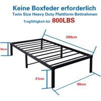 Cama con Plataforma de Metal, Marco de Cama de 140 x 200 cm, Cama de Metal con somier de láminas de Metal, Moderna Cama de Metal para Adultos, niños, Adolescentes, fácil Montaje - details 53