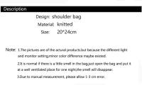 Bolso de Mano Tejido a Mano con Rayas Anchas Nuevo Minimalista Coreano para Mujeres Bolso de Pulsera Reutilizable para Estudiantes y Compras - details 0