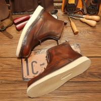 Cuero genuino de alta gama, piel de vaca de primera capa, transpirable, botas de hombre con suela blanda, zapatos de piel de vaca pura. - details 16