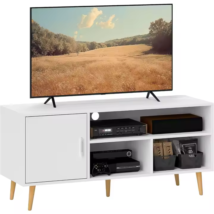 Mueble TV Moderno con Armario y 3 Compartimentos Para Televisiones de 60" - 1