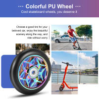 Ruedas de Pu coloridas para patinete eléctrico, accesorios para Scooter de 2 piezas, 110mm, gruesas, con rodamientos, color negro - details 4