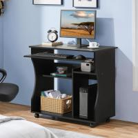 Mesa de Escritorio con Ruedas Escritorio de Oficina Extraíble con Estantería para PC Impresora - details 12