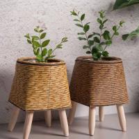 ETA de ratán triangular de alta calidad, con patas desmontables, Eternos de mano, soporte para plantas tejido - details 3