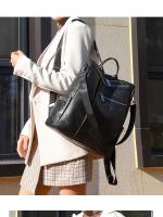 Mochila Vertical de Pu para mujer, bolso cruzado de viaje de gran capacidad, tendencia informal - details 18