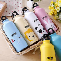 Termo portátil de 500ml para niños, botella de agua bonita para la escuela, frasco de vacío de animales encantadores para deportes al aire libre, Camping y senderismo - details 0