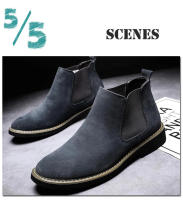 Botines Chelsea de cuero de ante de vaca para hombre, botas de Motocicleta sin cordones, informales, a la moda, primavera y otoño, novedad - details 10