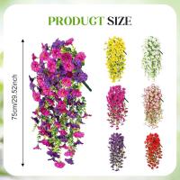 2 Piezas De Flores Artificiales Colgantes Para Exteriores, Plantas De Vid Larga, Eucalipto De Gloria Matutina, Verde De Imitación Realista Para Interior, Exterior, Patio, Porche, Jardín, Decoración De Primavera - details 1