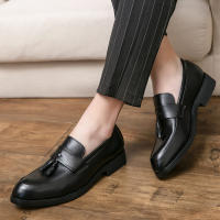 Mocasines con Borlas para Hombres Tacón Bajo, Color Sólido, Punto Acolchado, Resistente al Desgaste, Zapatos de Negocios Casuales - details 3