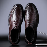La primera capa de piel de oveja de alta gama, ropa formal transpirable y versátil con cordones, zapatos de hombre a la moda. - details 16