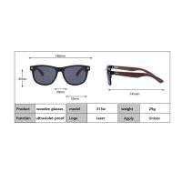 Gafas de sol polarizadas vintage, gafas de madera de cebra Arrow gafas de sol de madera hechas a mano con tachuelas, protección UV400, cuadradas, unisex, - details 0