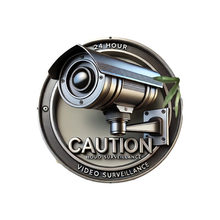 Vintage 8-Inch Round Metal Wall Sign with Security Camera Artwork, Perfect Home Decor Gift for Bars, Cafes, Clubs and Dorm Rooms