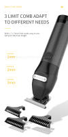 Kemei-cortadora de pelo profesional para hombre, Kit de corte de cabello sin cable, con cuchilla en T, 10W - details 9