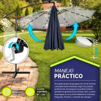 Parasol Excentrico de Sombrilla con 32 Luces LED Solar Giratorio 360º, Protección UV - details 29