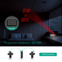 ORIA-reloj despertador con proyección LED, pantalla grande de 7,9 ", con indicador de temperatura y fecha, para dormitorio y hogar - details 1