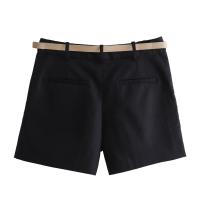 Verano nueva ropa de mujer estilo europeo y americano con cinturón decoración casual moda versátil pantalones cortos 8372 - details 3