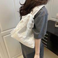 Bolso grande de mano, bolso de hombro de encaje, estilo coreano, Kawaii, bolso de lona Simple, bolso de tela Simple de gran capacidad, bolso de viaje - details 3
