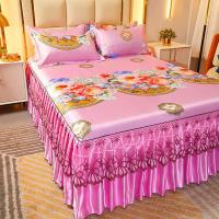 Funda de Cama de Encaje Clásico Royal Blue 2/3 Pcs Lavable con Banda Elástica - details 12