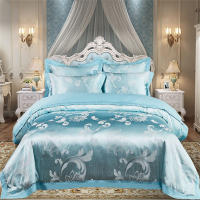 Juego de Ropa de Cama con Bordado de Jacquard Dorado Svetanya Funda de Edredón y Funda de Almohada para Cama Reina y Rey con Tela Elástica - details 19