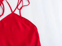 TRAFZA-vestidos de moda de verano para mujer, Color sólido, sin mangas, Espalda descubierta, decorados, con cordones, Vintage, Chic, largos - details 4