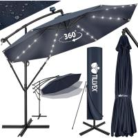 Parasol Excentrico de Sombrilla con 32 Luces LED Solar Giratorio 360º, Protección UV - details 27
