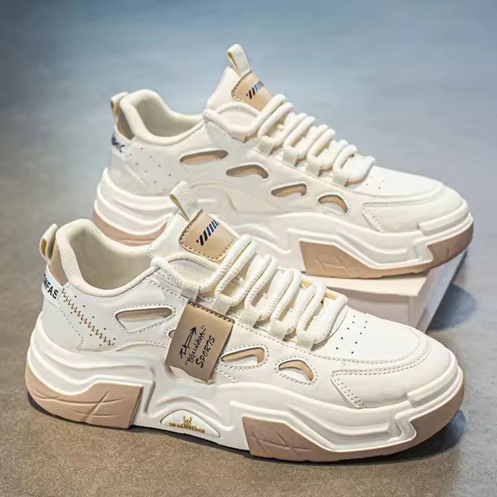 Zapatillas Blancas Transpirables para Hombres Otoño 2024 Zapatillas de Plataforma de Moda Tendencia para Todos los M momentos - 1