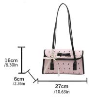 Bolso informal francés con forma de palo francés, bolso de hombro con lazo dulce, Y2K, bolso para axila de gran capacidad, trabajo - details 5