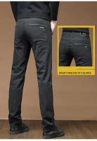 Pantalones informales gruesos de lana para hombre, nuevos pantalones cálidos rectos ajustados para invierno, pantalones informales de negocios para oficina, moda coreana para hombre - details 9