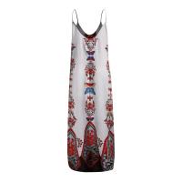 Vestido largo con tirantes estampado nuevo para mujer, talla grande para mujer - details 10