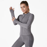 Women sport running slim fit long sleeve yoga outdoor jacket - details 5