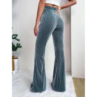 Pantalones acampanados lisos de pana de cintura alta para mujer, moda coreana, nuevos clásicos, Otoño Invierno - details 4